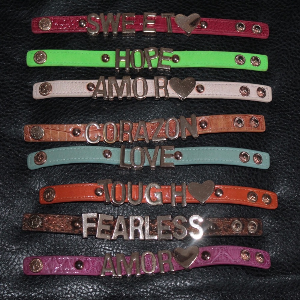 BCBG AFFIRMATION BRACELET • ROSE GOLD LETTERS